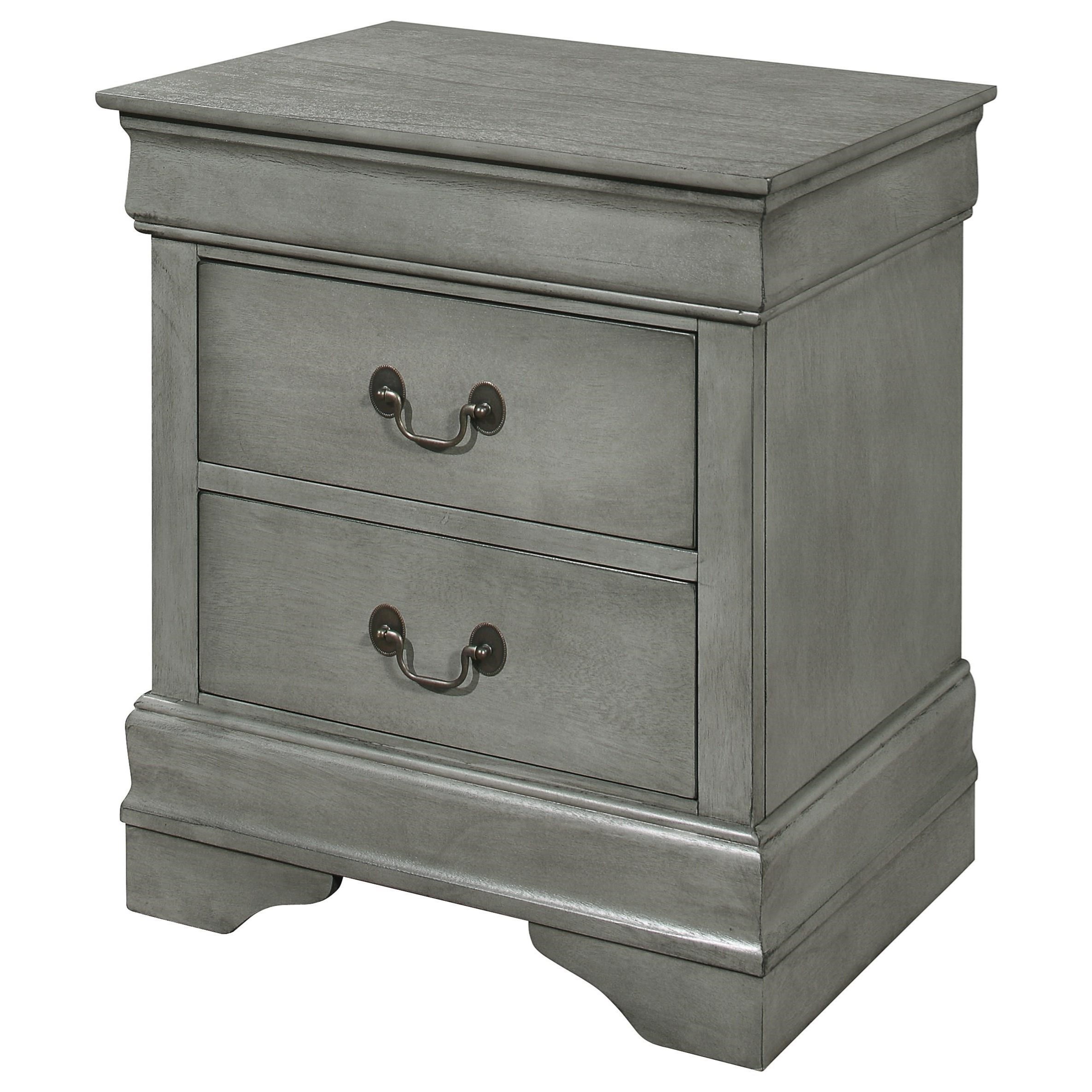 Crown Mark Louis Philip Transitional 2 Drawer Nightstand Wayside